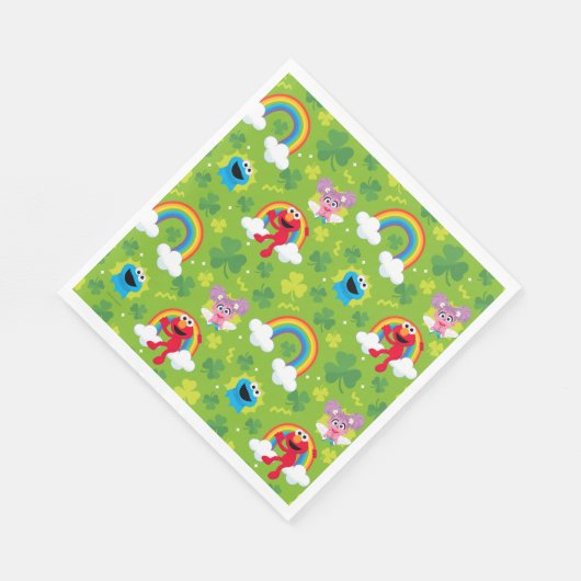 Sesamstraat Shamrock en Rainbow Pattern Servet (Hoek)