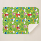Sesamstraat Shamrock en Rainbow Pattern Sherpa Deken (Voorkant (horizontaal))