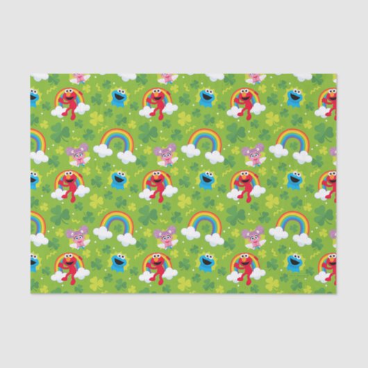 Sesamstraat Shamrock en Rainbow Pattern Tissuepapier (Voorkant)
