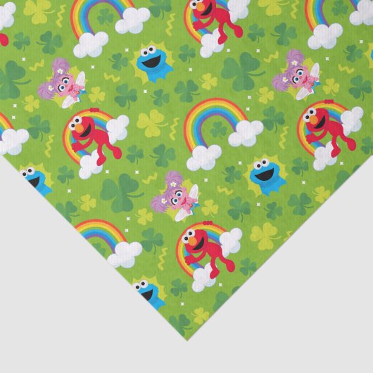 Sesamstraat Shamrock en Rainbow Pattern Tissuepapier (Detail)