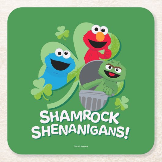 Sesamstraat | Shamrock Shenanigans! Kartonnen Onderzetters (Voorkant)