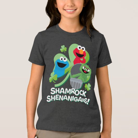 Sesamstraat | Shamrock Shenanigans! Tri-Blend Shirt (Voorkant)
