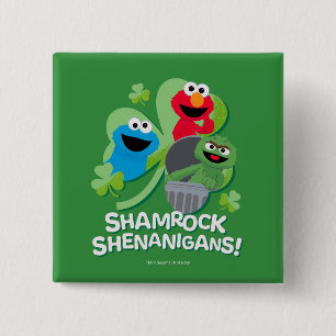 Sesamstraat   Shamrock Shenanigans! Vierkante Button 5,1 Cm