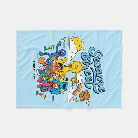 Sesamstraat | Sinds 1969 Fleece Deken (Voorkant (Horizontaal))