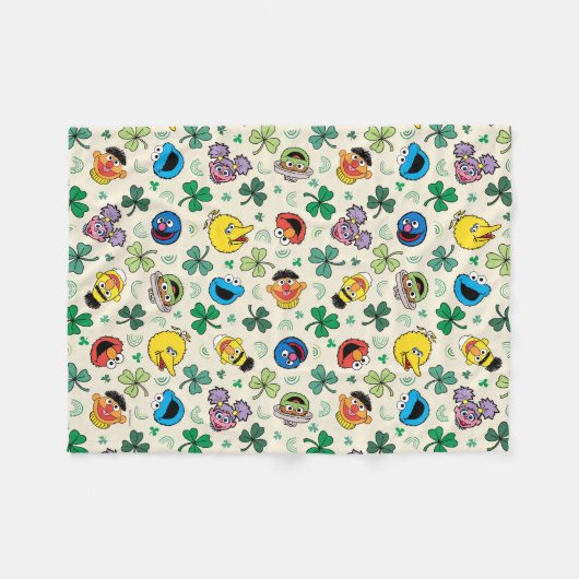 Sesamstraat St. Patrick's Day Patroon Fleece Deken (Voorkant (Horizontaal))