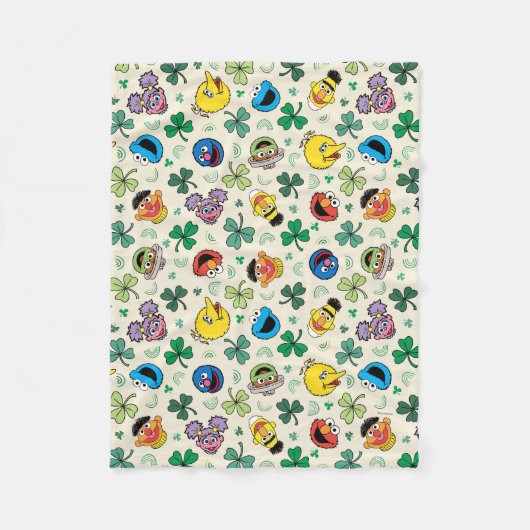 Sesamstraat St. Patrick's Day Patroon Fleece Deken (Voorkant)