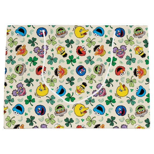 Sesamstraat St. Patrick's Day Patroon Groot Cadeauzakje (Voorkant)