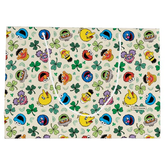 Sesamstraat St. Patrick's Day Patroon Groot Cadeauzakje (Achterkant)