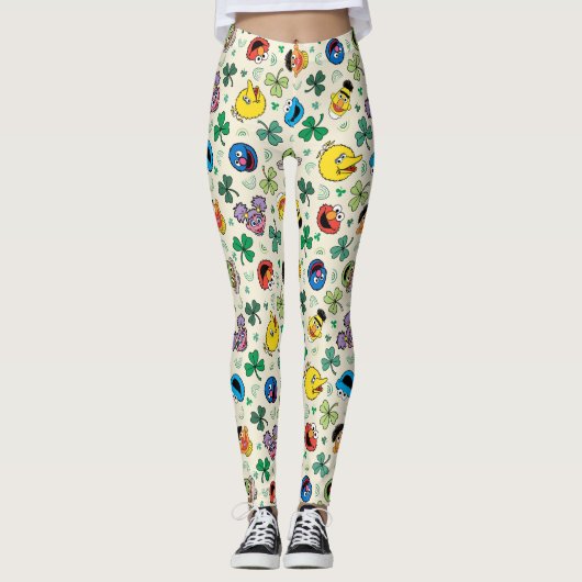 Sesamstraat St. Patrick's Day Patroon Leggings (Voorkant)