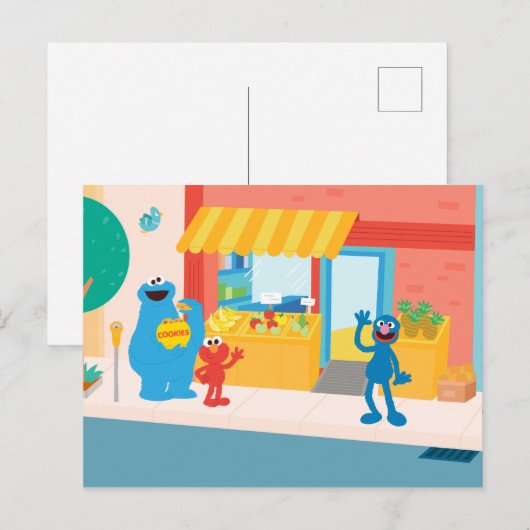 Sesamstraat | Straatscène Briefkaart (Voorkant / Achterkant)