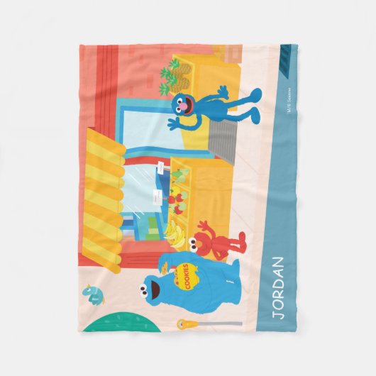 Sesamstraat | Straatscène Fleece Deken (Voorkant)