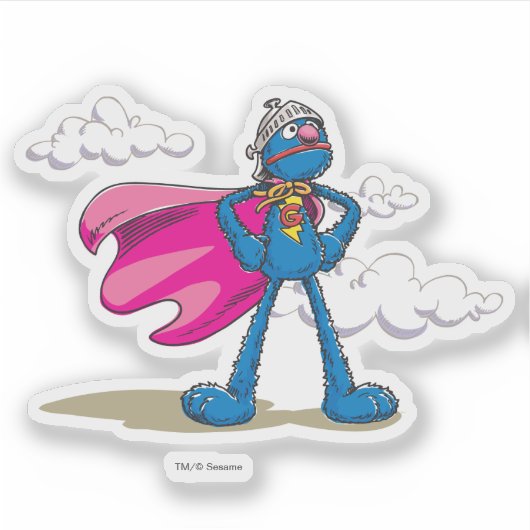 Sesamstraat Super Grover Sticker (Voorkant)