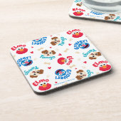 Sesamstraat | Tango, Elmo en Grover Pattern Bier Onderzetter (Linkerzijde)