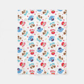 Sesamstraat | Tango, Elmo en Grover Pattern Fleece Deken (Voorkant)