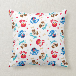 Sesamstraat   Tango, Elmo en Grover Pattern Kussen