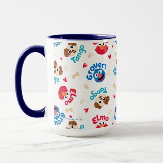 Sesamstraat | Tango, Elmo en Grover Pattern Mok (Links)