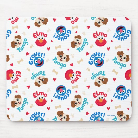 Sesamstraat | Tango, Elmo en Grover Pattern Muismat (Voorkant)