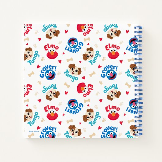 Sesamstraat | Tango, Elmo en Grover Pattern Notitieboek (Achterkant)