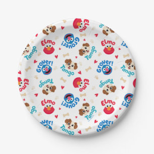 Sesamstraat   Tango, Elmo en Grover Pattern Papieren Bordje