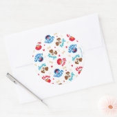 Sesamstraat | Tango, Elmo en Grover Pattern Ronde Sticker (Envelop)