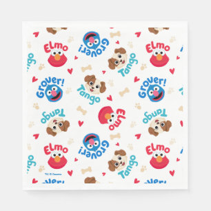 Sesamstraat   Tango, Elmo en Grover Pattern Servet