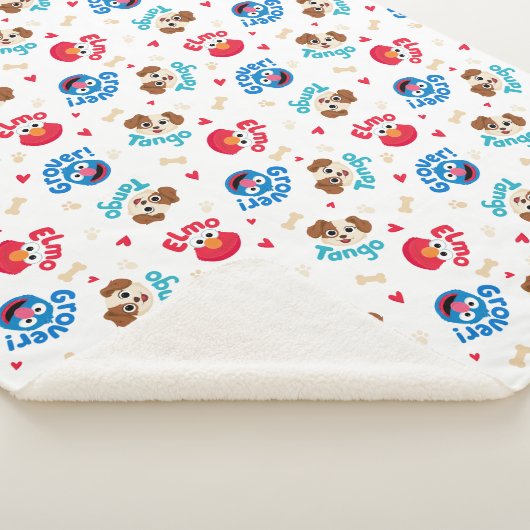 Sesamstraat | Tango, Elmo en Grover Pattern Sherpa Deken (3/4)
