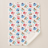 Sesamstraat | Tango, Elmo en Grover Pattern Sherpa Deken (Voorkant)