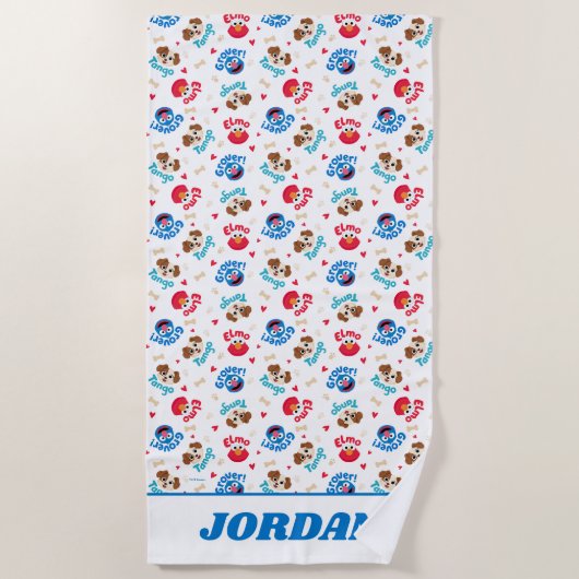 Sesamstraat | Tango, Elmo en Grover Pattern Strandlaken (Voorkant)