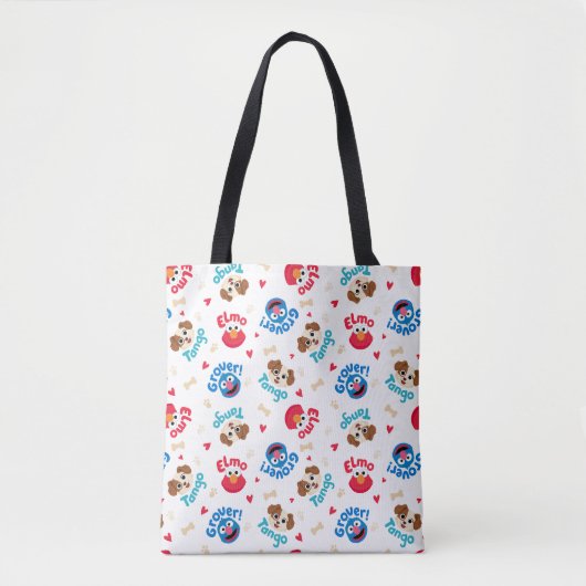 Sesamstraat | Tango, Elmo en Grover Pattern Tote Bag (Voorkant)