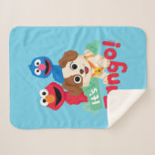 Sesamstraat | Tango met Elmo & Grover Sherpa Deken (Voorkant (horizontaal))
