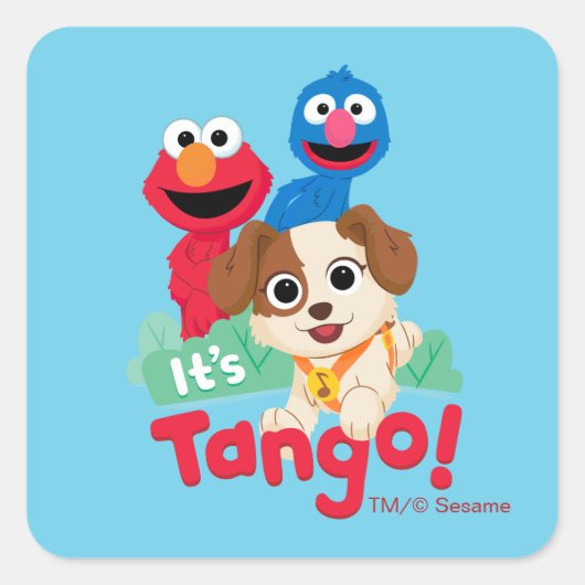 Sesamstraat | Tango met Elmo & Grover Vierkante Sticker (Voorkant)