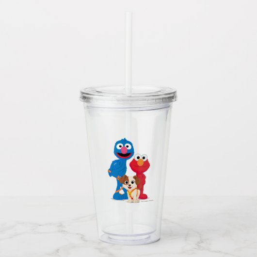 Sesamstraat | Tango met Grover en Elmo Acryl Drinkbeker (Voorkant)