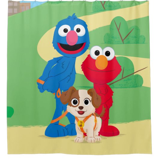 Sesamstraat | Tango met Grover en Elmo Douchegordijn (Voorkant)