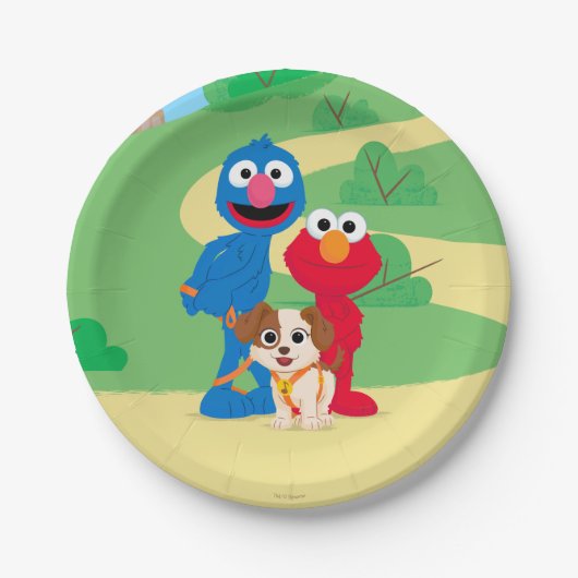 Sesamstraat | Tango met Grover en Elmo Papieren Bordje (Voorkant)