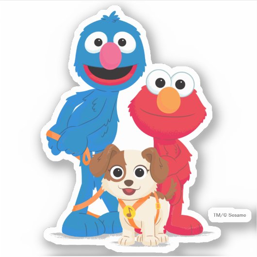Sesamstraat | Tango met Grover en Elmo Sticker (Voorkant)
