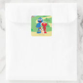 Sesamstraat | Tango met Grover en Elmo Vierkante Sticker (Tas)
