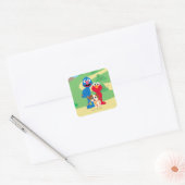 Sesamstraat | Tango met Grover en Elmo Vierkante Sticker (Envelop)