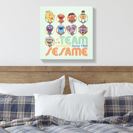 Sesamstraat | Team Sesame sinds 1969 Canvas Afdruk (Insitu (Slaapkamer))