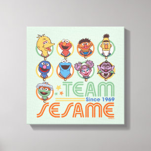 Sesamstraat   Team Sesame sinds 1969 Canvas Afdruk