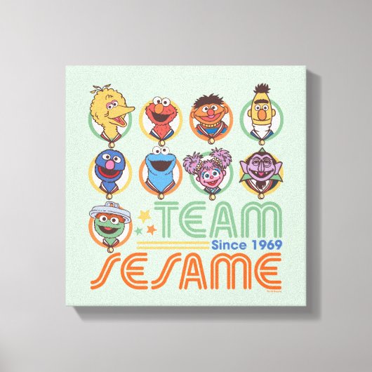 Sesamstraat | Team Sesame sinds 1969 Canvas Afdruk (Voorkant)