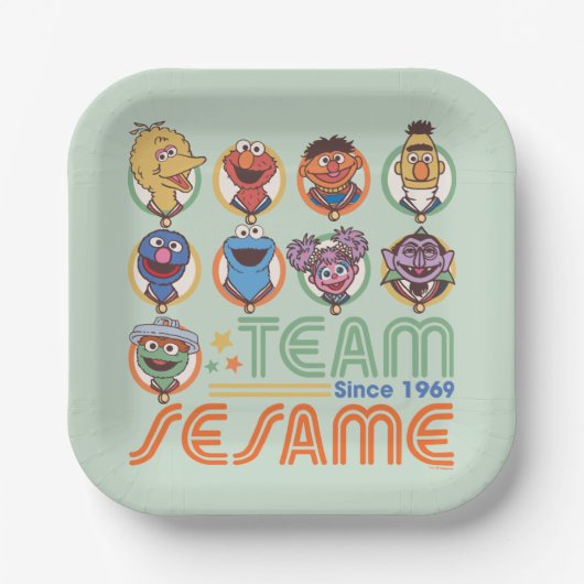 Sesamstraat | Team Sesame sinds 1969 Papieren Bordje (Voorkant)