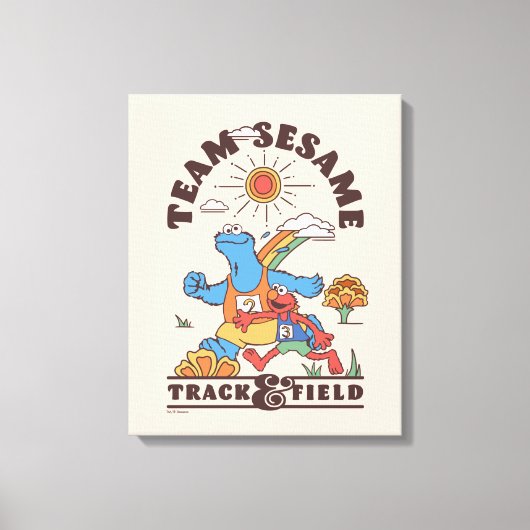 Sesamstraat | Team Sesame Track & Field Canvas Afdruk (Voorkant)