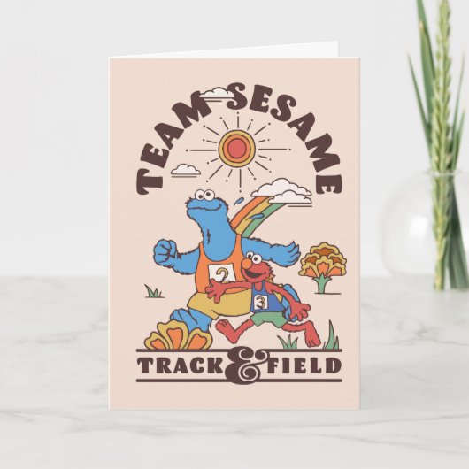 Sesamstraat | Team Sesame Track & Field Feestdagen Kaart (Voorkant)