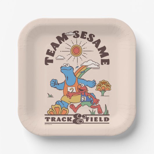 Sesamstraat | Team Sesame Track & Field Papieren Bordje (Voorkant)