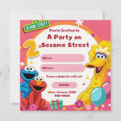 Sesamstraat thema 2e verjaardag uitnodiging (Voorkant)