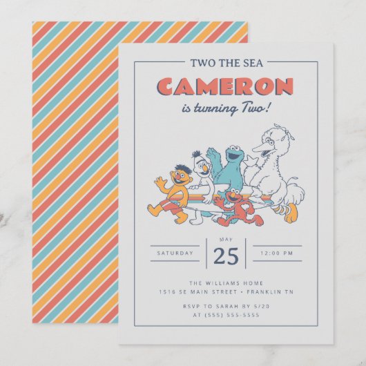 Sesamstraat | Twee van de Zeeen Zomerverjaardag Kaart (Voorkant / Achterkant)