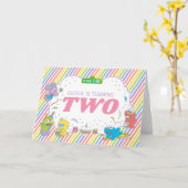 Sesamstraat| Tweede gestreepte verjaardag Kaart (Gele Bloem)