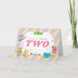 Sesamstraat| Tweede gestreepte verjaardag Kaart