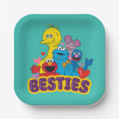 Sesamstraat Valentijn Besties Papieren Bordje (Voorkant)