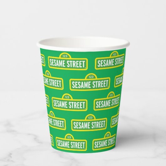 Sesamstraat | Volledige kleur Logo Papieren Bekers (Achterkant)